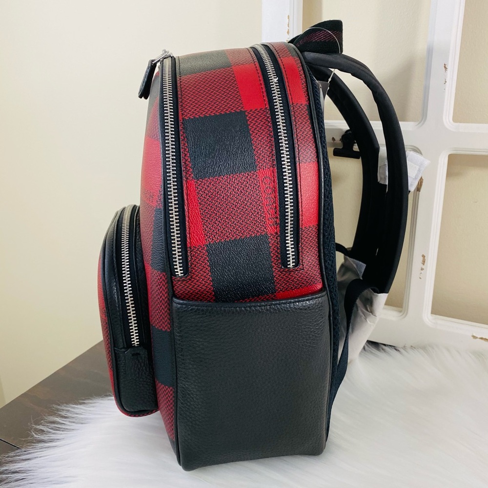 COACH Buffalo Plaid Court Backpack - Picture 4 of 16